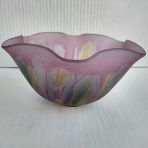 Vintage Art Glass Bowl 10"